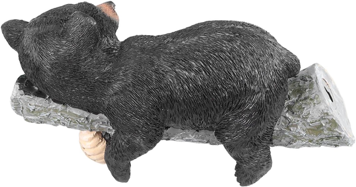 Chrees Schattig Zwart Beer Standbeeld Grappig Dierenbeeldje Decor voor Tuin Terras Uniek Cadeau Idee Hars Materiaal