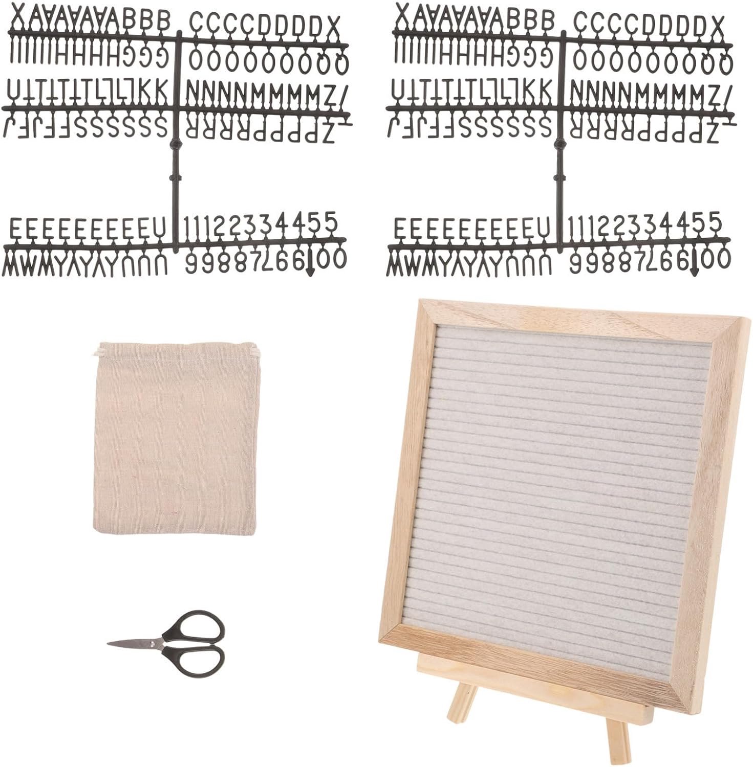 Houten Letterbord met Stand Wit Felt Display Board met Letters Symbolen Cijfers Inclusief Schaar Opbergtas Aankondigingen Kantoor Thuisdecoratie