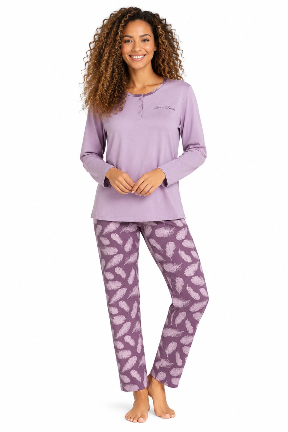 Comtessa Dames Pyjama – 100% Katoen – Lila/Paars - Maat 40