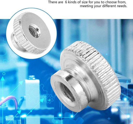 Lyrlody Gebedde Duimmoeren Assortiment Kit, M3 M4 M5 M6 M8 M8 M10 Vergulde Koolstofstalen Hand met Kegel de Duimmoeren, Kurled Duim voor 3D -printer Onderdelen Gereedschapskasten Kasten, Wijd (M5 (5 — afbeelding 4