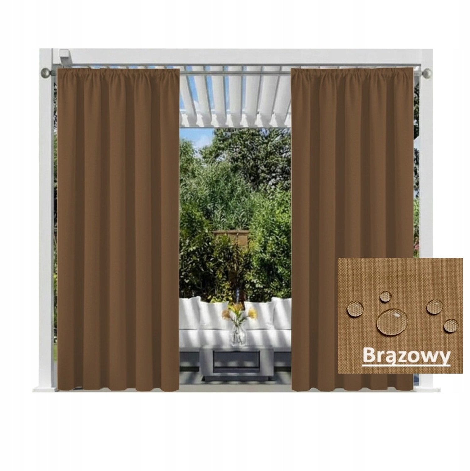 Waterdichte Tuindoek Gordijn 155x200cm voor Tuinhuis, Terras, Pergola