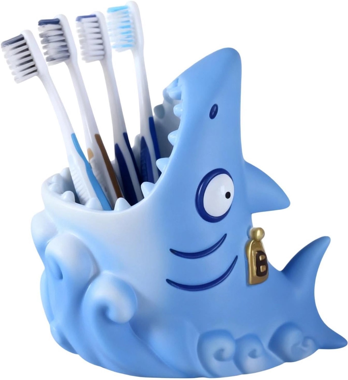 Shark Organizer met meerdere vakken, tandenborstelhouder en tandpasta voor thuis, badkamer, bureau, keuken