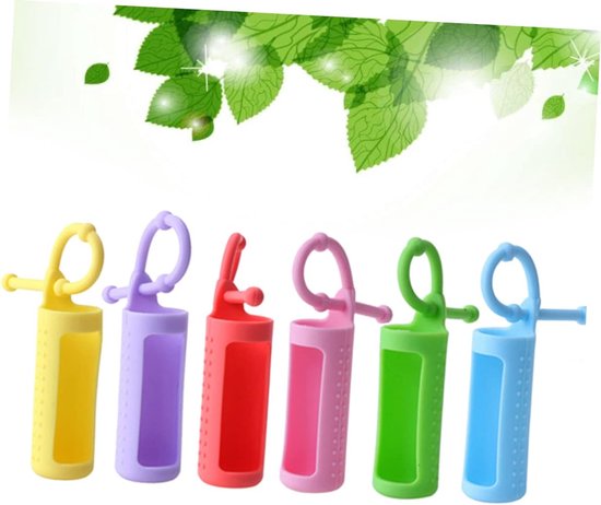 6stuks Rollerfles Beschermhoes Silicone Essentiële Olie Fleshouder Met Kleurrijke Bescherming Voor Draagbare Oplossingen Veiligheid Van Flessen — afbeelding 4