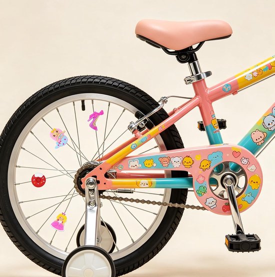 18 stuks fiets spaakdecoratie cartoon fiets spaakkralen donuts zeemeerminnen plastic clip wiel spaken decoraties voor fiets wiel styling accessoires om kleur toe te voegen aan fietsen wielen — afbeelding 2