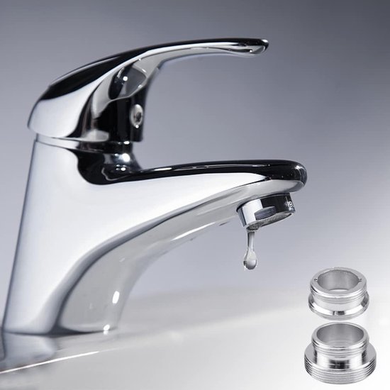 2 Stuks Kraanadapter 22mm naar 24mm Metalen Adapter Tap Beluchter 22mm naar 28mm Metalen Keukenkraan Aansluiting voor Tuinslang Waterfilter Keukenkraan Badkraan Standaard Slang via Omleider — afbeelding 2
