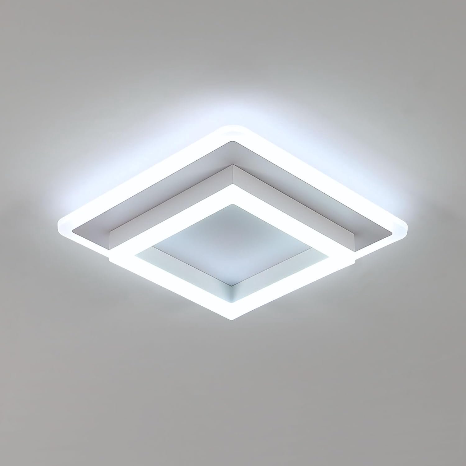 Riserva Plafondlamp Vierkant, Modern Eenvoudig LED Plafondlicht, Wit 30x30cm 30W 6500K Koud Wit Licht