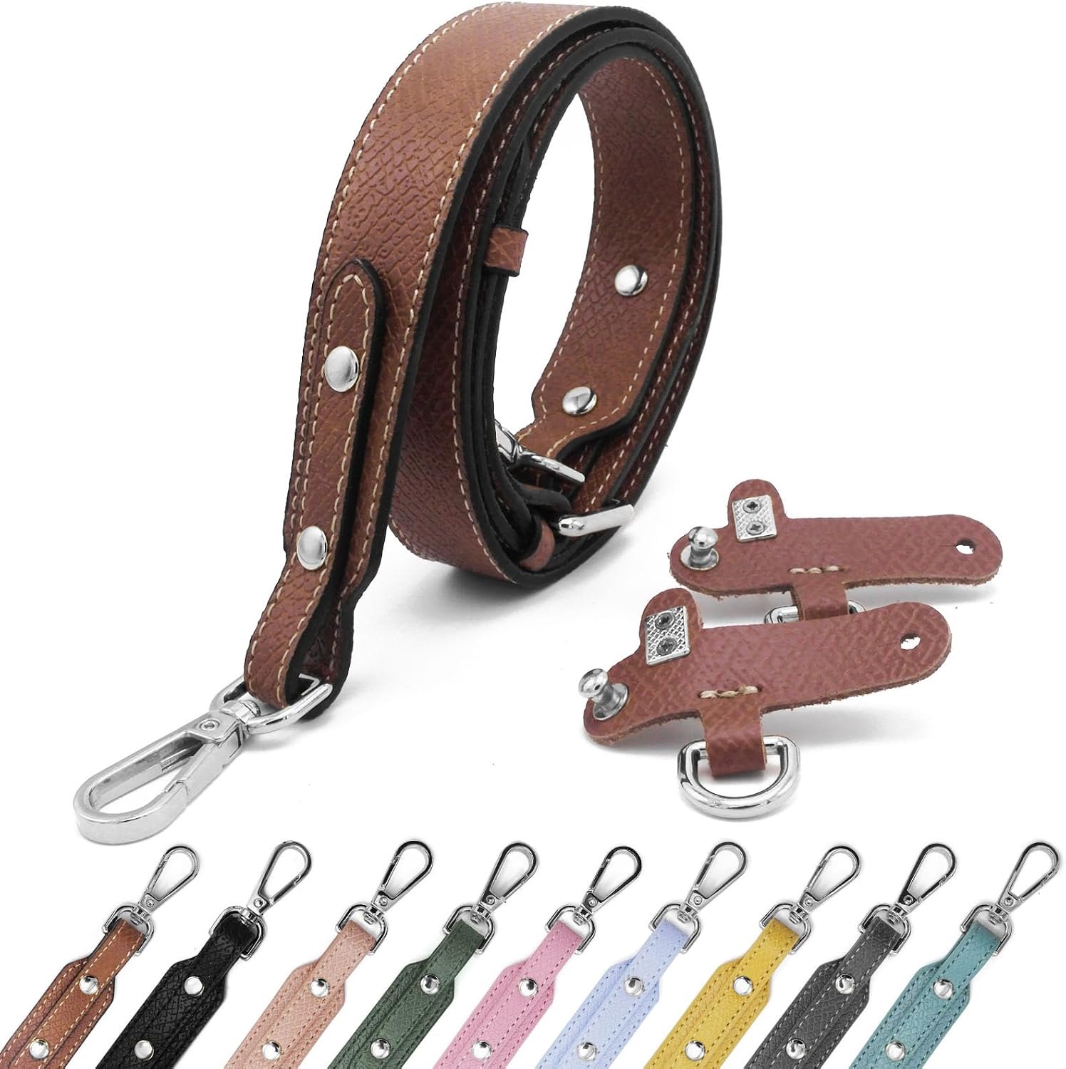 Schouderriem Voor Tassen Verstelbare Brede Schouderriem Tas Riem Voor Dames Meisjes Meerkleurige Handtas Tasriem Verstelbare Vervangende Draagriem brown silver 2.5cm PP-LT-0005-011
