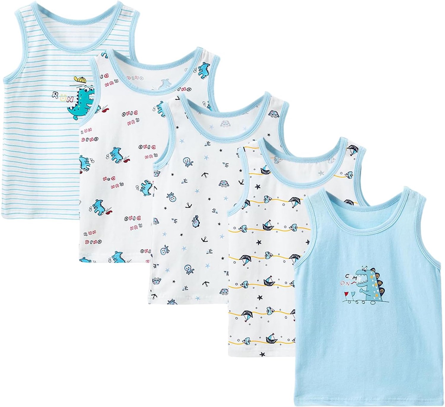Jongens Vesten 2-10 Jaar Mouwloos Ondershirt Van Katoen Ademende Zachte Tanktops Voor Kinderen 5 Pack