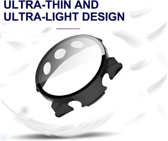 2 stuks harde hoes compatibel met Garmin forerunner 570 42mm met beschermende film, 9H hardheid Hart PC dunne gehard glazen hoes voor slimme,2 zwart — afbeelding 5