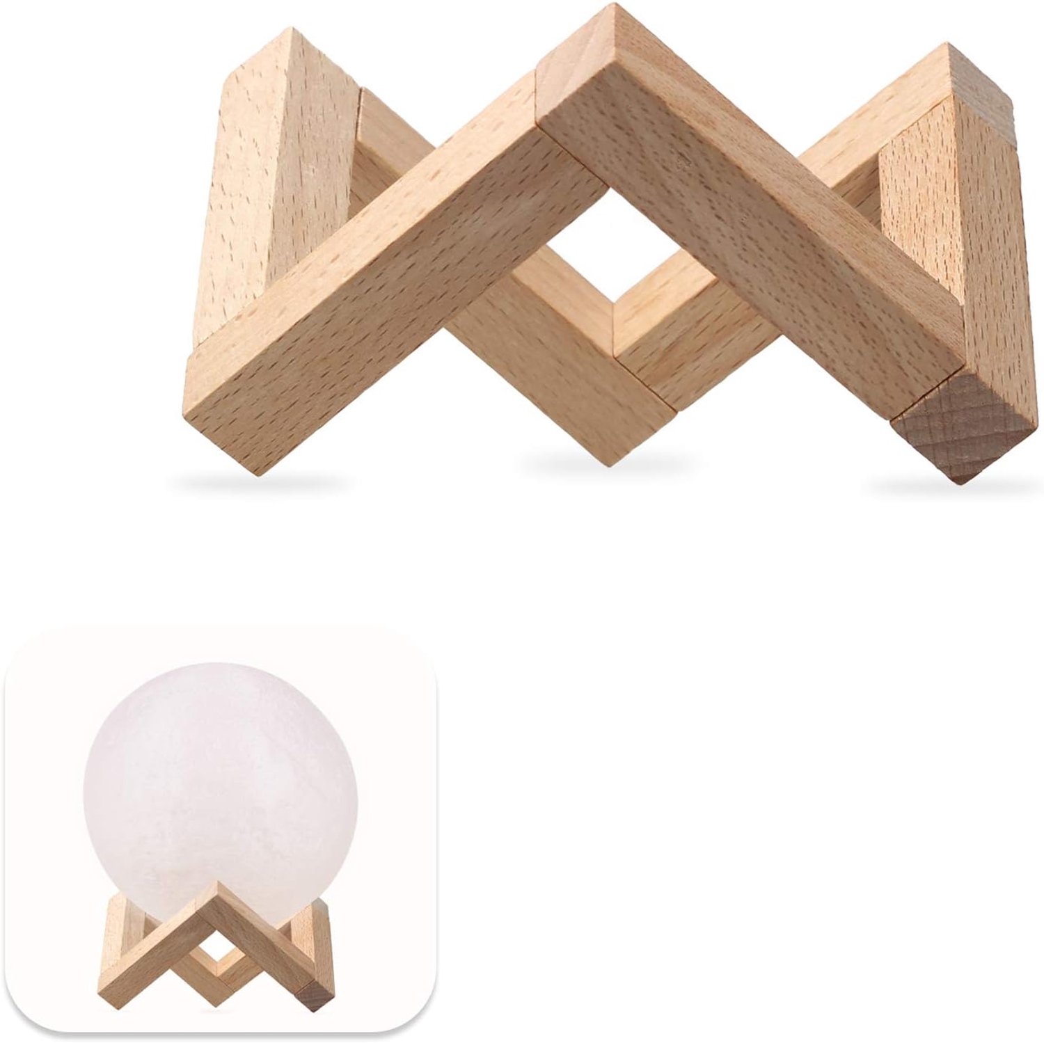 Afneembare Houten Standaard voor 3D-printen Maanlamp, Milieuvriendelijk Materiaal, Formaat voor Maanlamp, Handig en Eenvoudig Te Installeren