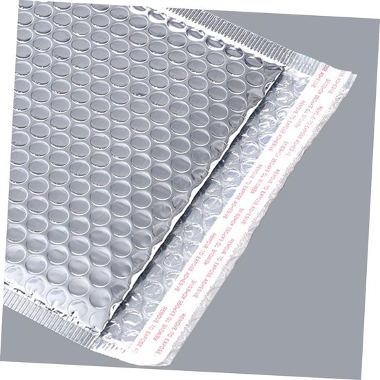 50 Stuks Zilveren Aluminiumfolie Bubbelenvelop Gemakkelijk Te Sluiten Bubbelzak Voor Verzending Stevig — afbeelding 2