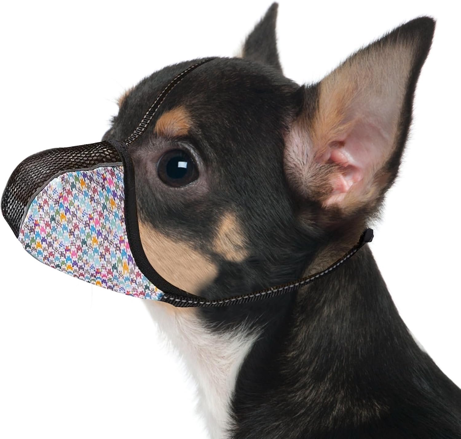 Muilkorf voor extra kleine honden, voorkomt bijten, kauwen en blaffen. Zacht reflecterend luchtgaas, verstelbaar, volledige bedekking. Voor vachtverzorging en snijden. Kleur XS