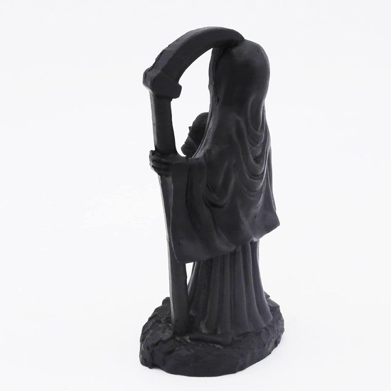 Dood met Sikkel Aquarium Vistank Decoraties Standbeeld Beeldje Reptiel Hagedis Tanks Terrarium Duivel Schedel Halloween Decor Ornament Huisdier — afbeelding 4