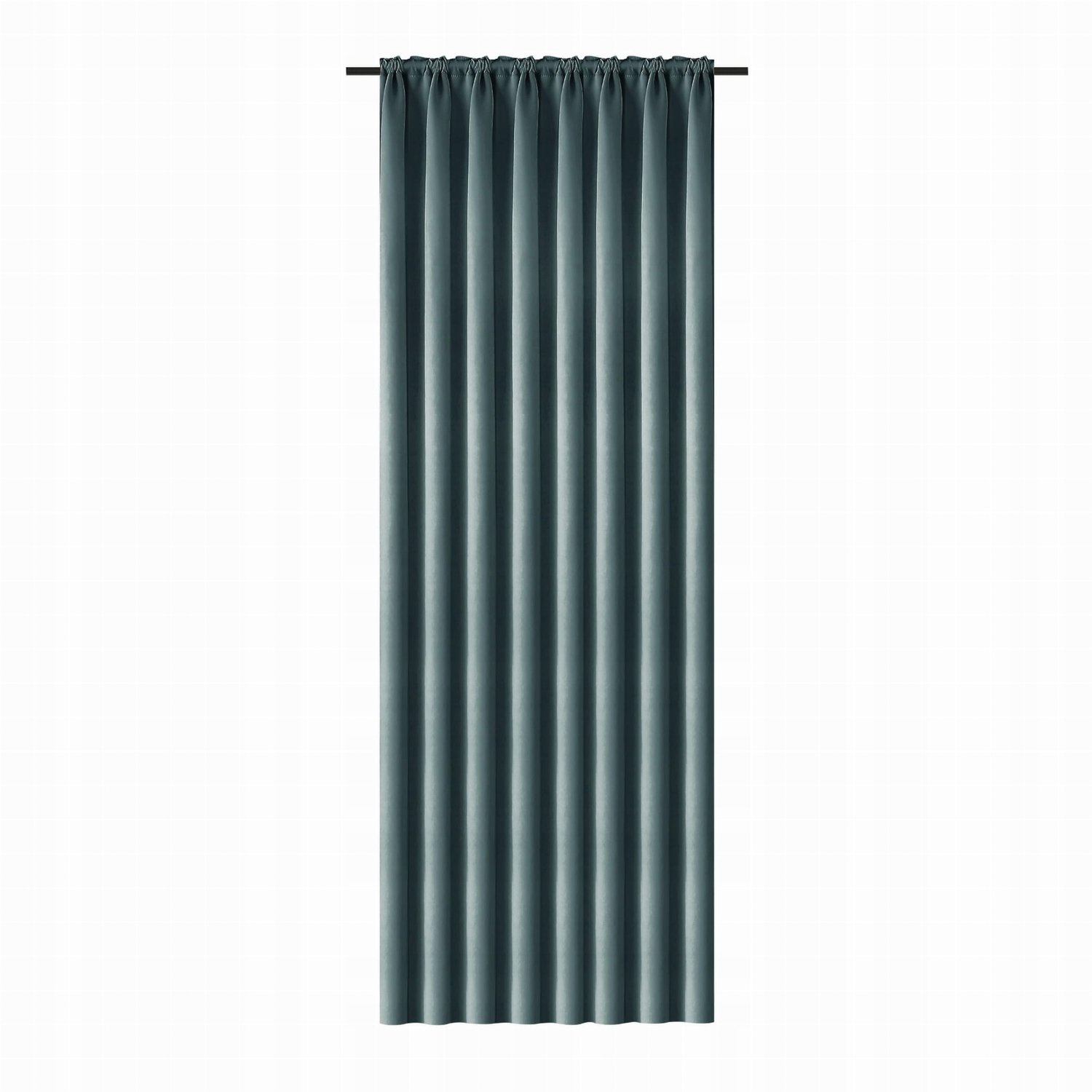 Donkere Turquoise Gordijn 140x250cm - Mat & Glad - Gordijnband