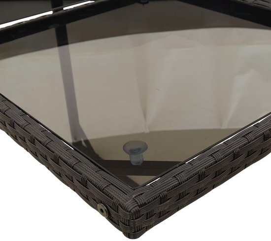 Poly rattan inklapbaar zwart glas 5 delig — afbeelding 2
