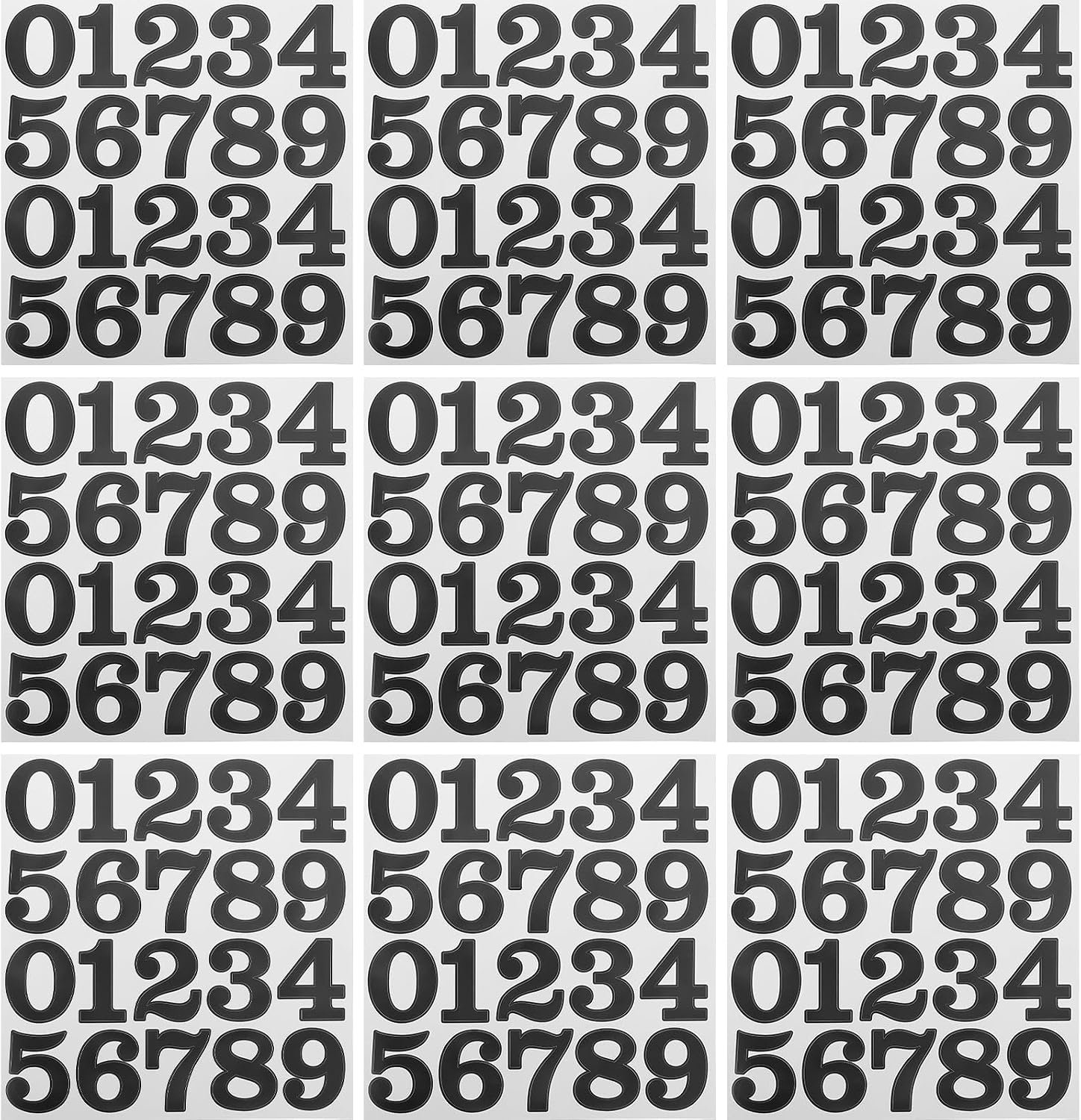 Happyyami 25 stuks waterdichte nummerstickers: 0-9 opeenvolgende nummer vinyllabels, zelfklevende sticker voor brievenbus, kantoor, klaslokaal, binnendozen, huisadres, buiten, binnen (zwart)