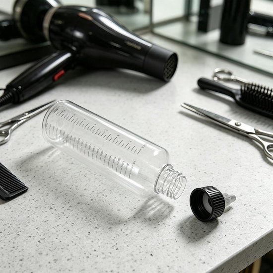 2 Stuks Delige Haarverf Applicatiefles met Maatverdeling Duurzame Plastic Puntige voor Nauwkeurige Dosering van Haarolie Hoofdhuidbehandeling Herbruikbaar Eenvoudig Bij Vullen — afbeelding 4