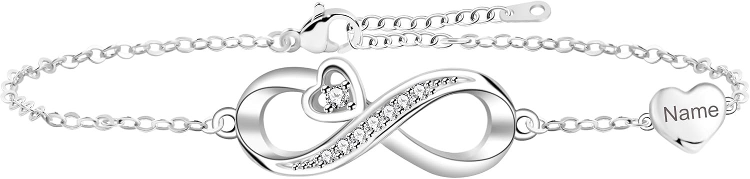 Infinity Love Armband, Elegante Infinity Ketting Hart & Infinity RVS Delicaat Dagelijks Cadeau Vrouw & Man YA4708
