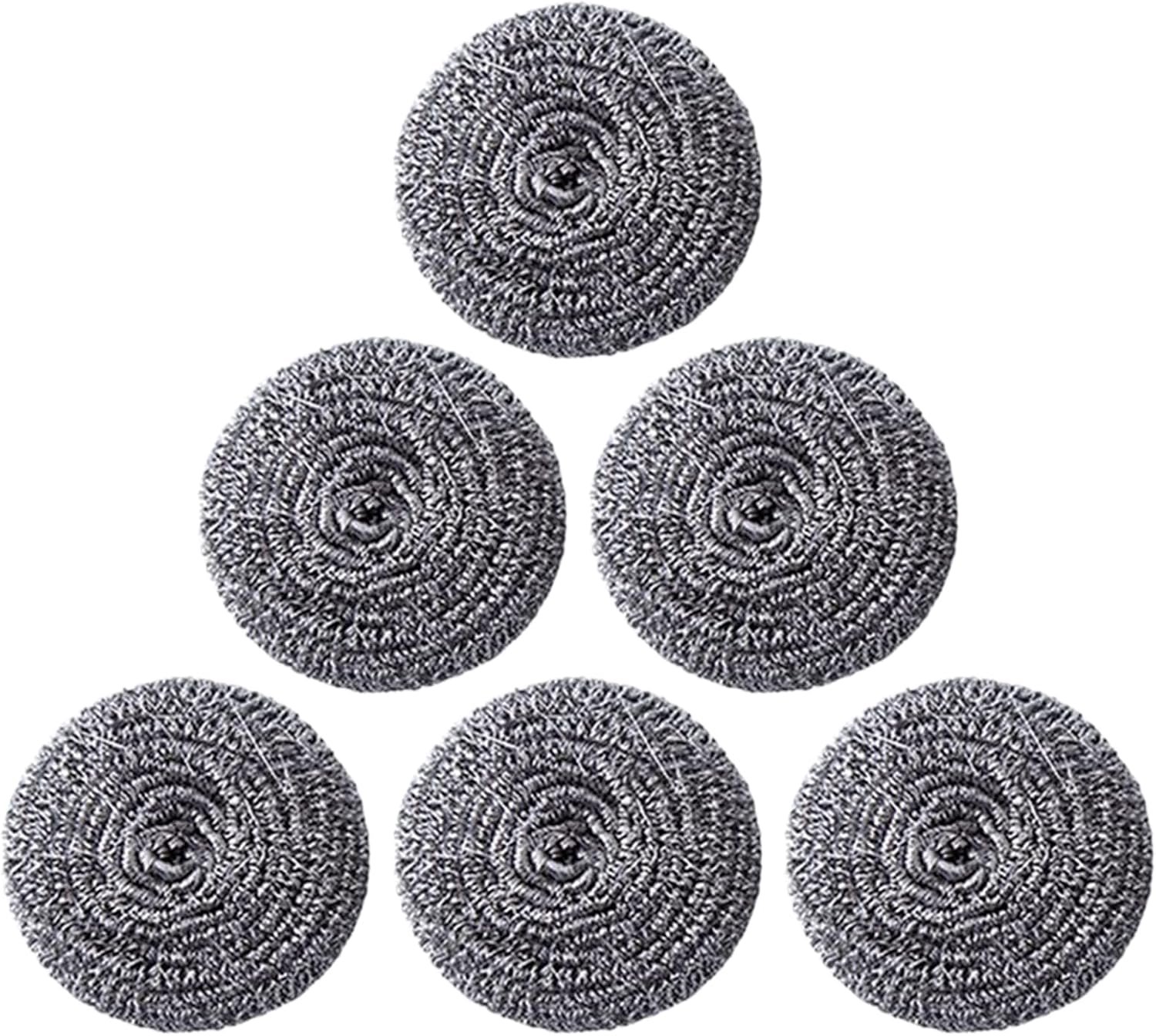 Staal Schuursponsje,Gereedschap Voor Het Schoonmaken Van Keukengerei - 6 Stuks Herbruikbare Rvs Schuurspons Voor Potten, Pannen, Aanrecht, Keuken, Restaurant, Camping, Buiten, Barbecue, Fornuis,