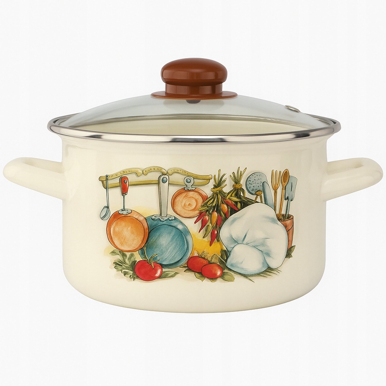 Emalieren Pan met Deksel 6,2L 24cm - Kook & Geniet