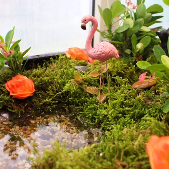 4 Stuks Roze Flamingo-tuinstandbeeld - Klein Flamingo-standbeeld voor Tuingazon-terrasdecoraties — afbeelding 2