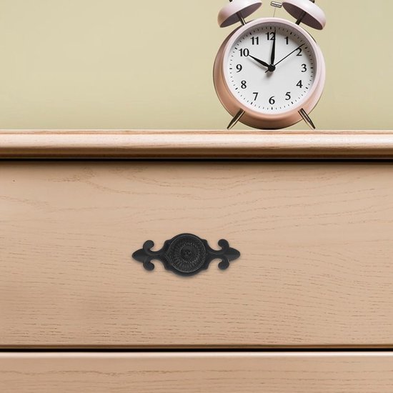 12 stuks kastgrepen met plaat, lange vintage handgrepen van zinklegering voor lades, meubeldeuren, slaapkamer, keukenkasten — afbeelding 3