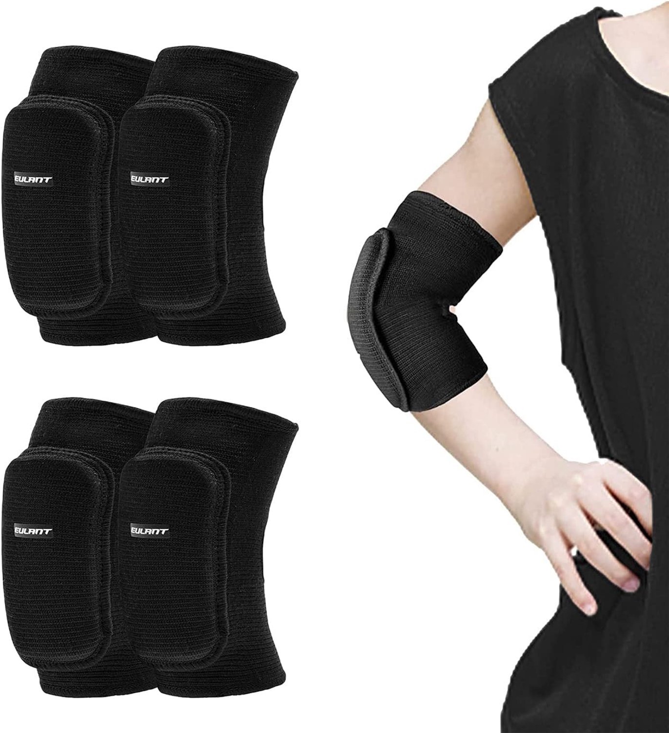 4 Stuks Zachte Elleboogbeschermers voor Kinderen - Rekbare, Slip-On Elleboogpads voor Volleybal, Voetbal en Skaten - XS Maat