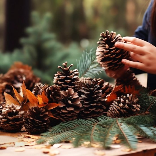 12 stuks grote dennenappels, 8-12 cm dennenappels, dennenappels voor ambachten, kerstboom, tafel, vaasvullers, winterdecoraties, kerst decoratie, kerstversiering (zonder geur) — afbeelding 5