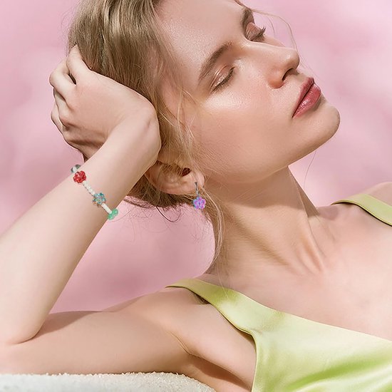 80 stuks glazen bloemkralen Sakura bloem kristalkraal bloem losse spacerkralen voor lente armbanden kettingen oorbellen sieraden maken thuisdecoratie — afbeelding 4