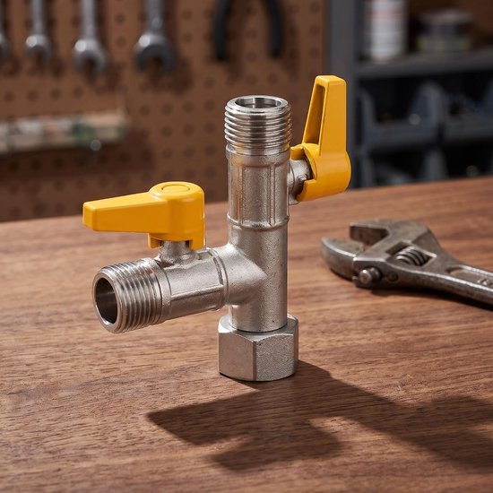 2 Stuks Nikkel-geplateerde Messing Douchekraan Verdeler Compact Hoekontwerp Gasafsluiteradapter Corrosiebestendig voor Badkamer Keuken Gebruik — afbeelding 2