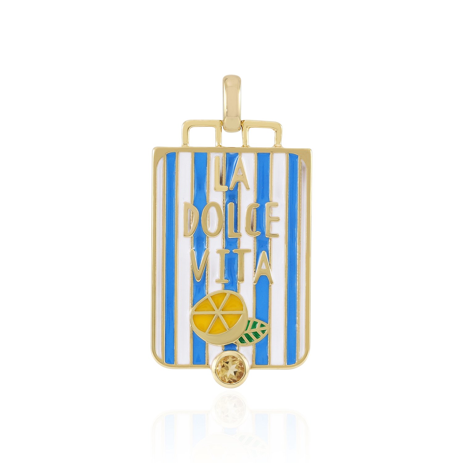 Cavill - Citrien Hanger Rond 0,27 ct - 925 Sterling Zilver met Fijne Vergulding - Braziliaanse Edelsteen - Beschermende Bezel Zetting - Geel Sieraad