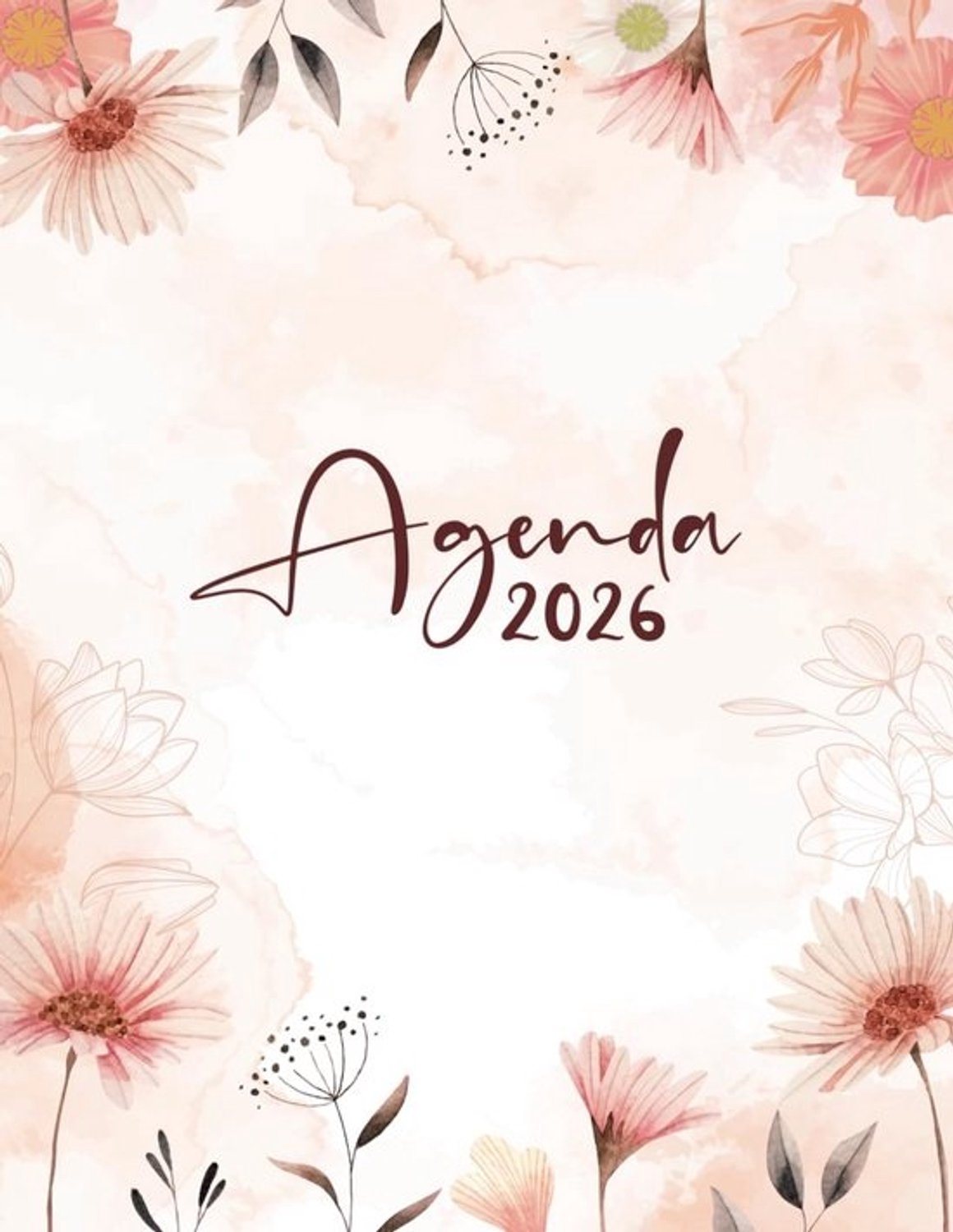 Grote A4-agenda 2026 dagplanning tijdslots Werk & School - Jaarplanner januari t/m december