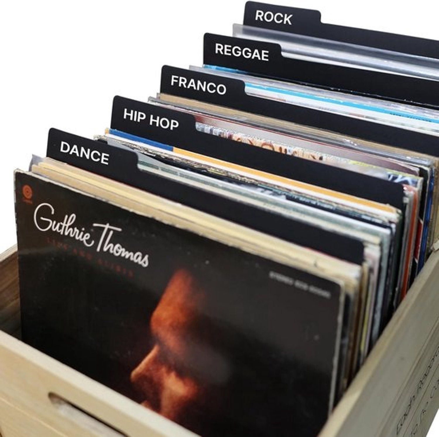 Rubrieksbladen voor vinyl-LP’s 30,5 cm zwart - scheidingskaarten voor platenkast