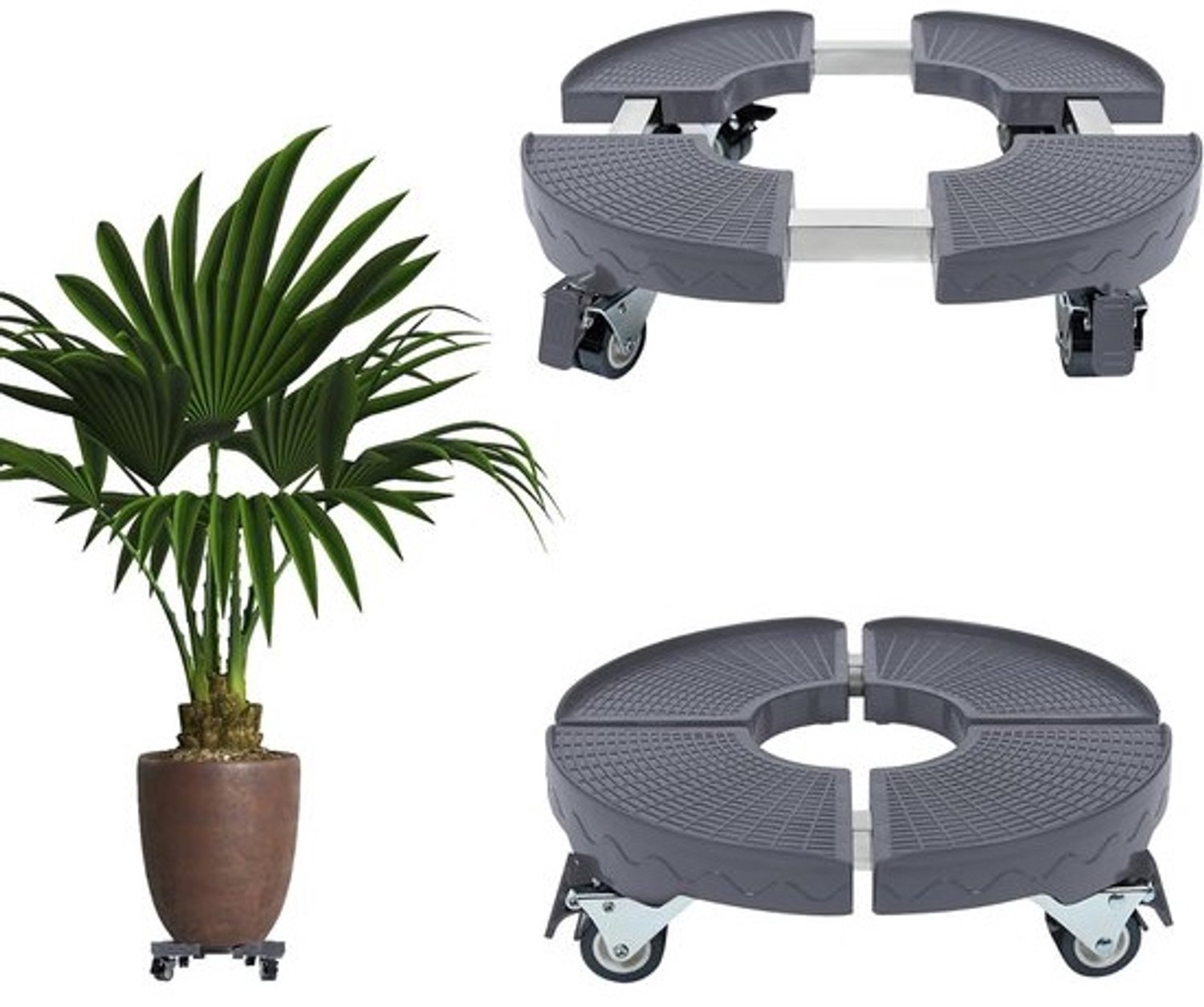 Verstelbare plantenroller - rolplank met 360° zwenkwielen - Max. 300 kg draagvermogen