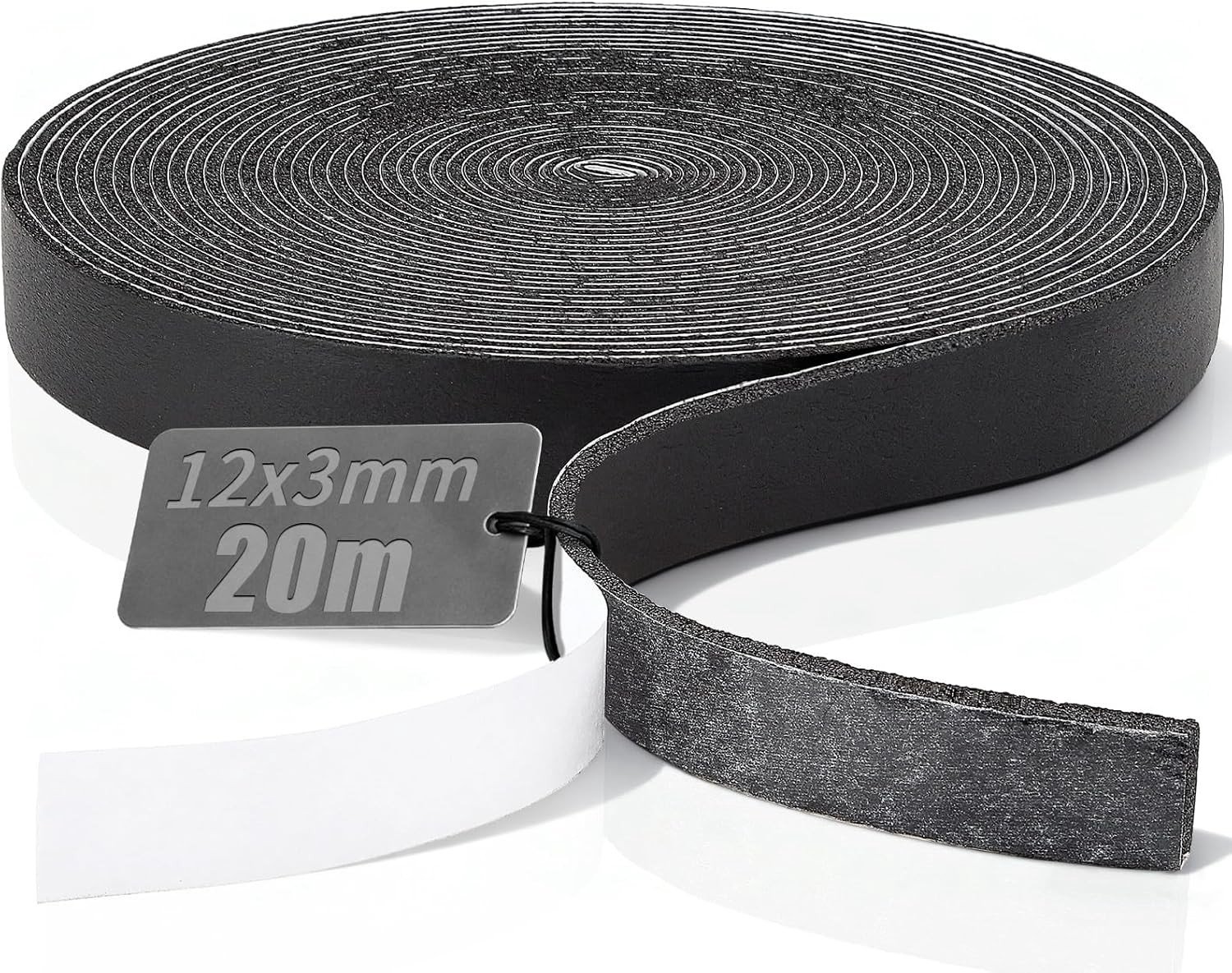 Zelfklevende Sealing Tape 12 mm x 3 mm x 20 m - Geluidsisolatie, Vochtwering en Dichtband voor Deuren en Ramen