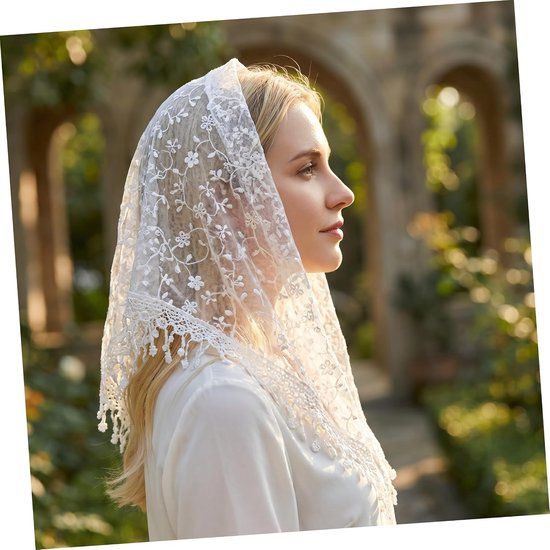 8 Stuks Veil Mantilla Bloemen Tassen Religieus Gebed Sjaal voor Vrouwen Kerk Sluier Bruiloft Chapel — afbeelding 2