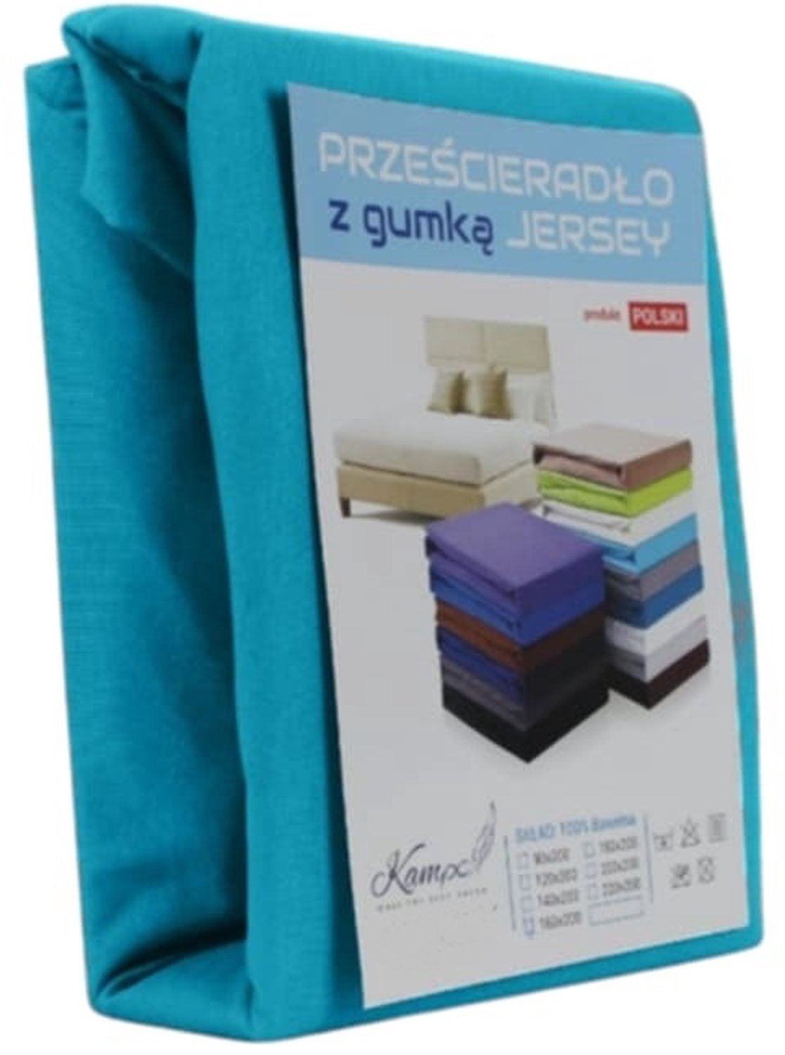 Kam-Pol Jersey Hoeslaken met Elastiek 70x200cm - 30cm Box - 100% Katoen Turkse Turquoise