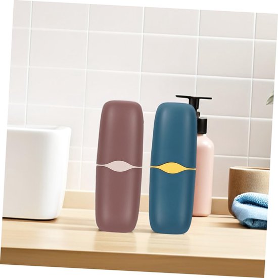 3 Stuks Mondwater beker tandpasta - plastic tandenborstelhouder Tandenborstelbekers tandenborstel etui draagbare tandenborstelhouder reizen tand beker Tandenborstelkast p.p — afbeelding 3