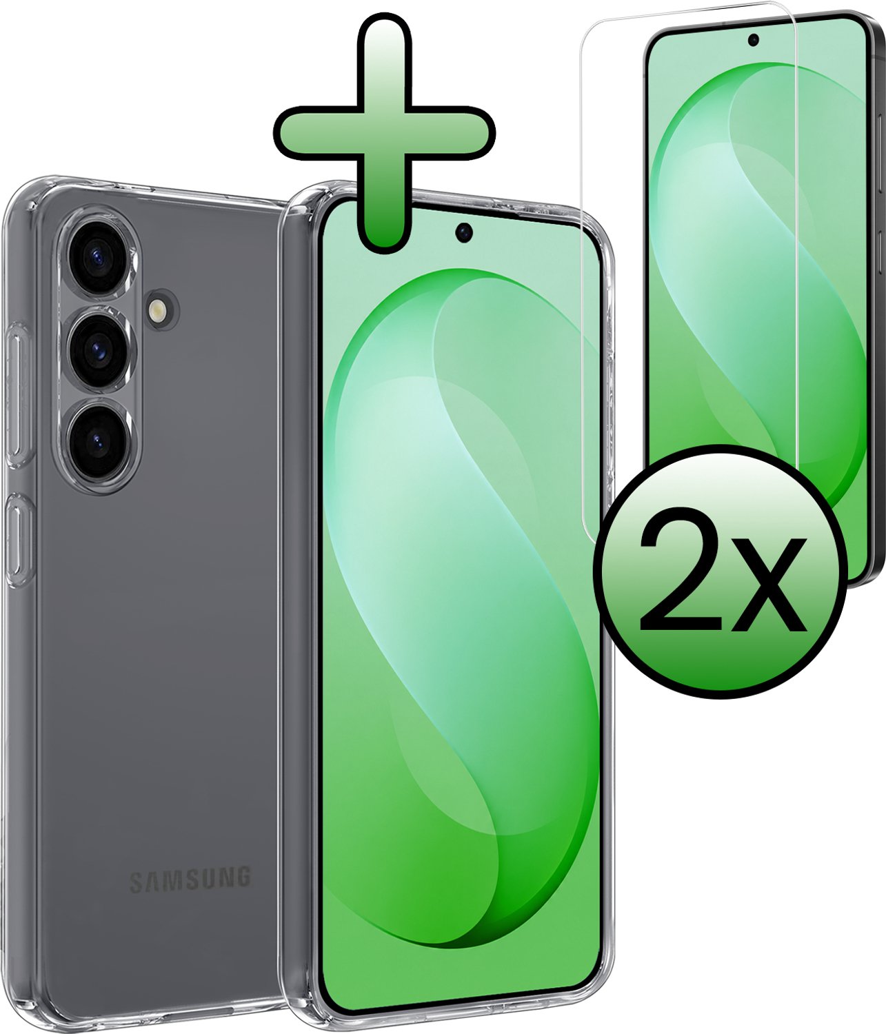 Hoesje Met 2x Screenprotector - Geschikt voor Samsung Galaxy S26 FE - Sterk & Shockproof - Back Cover - Siliconen Case - Telefoon Hoes - Transparant