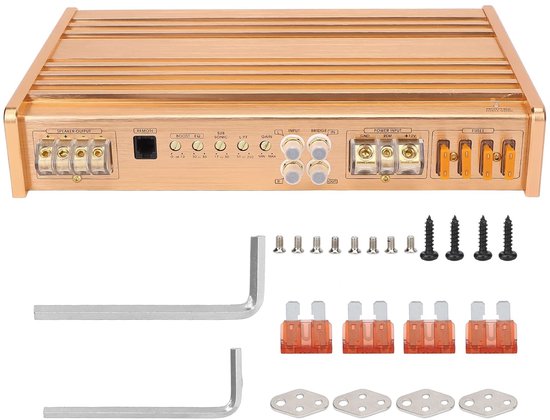 lyrlody Auto-audioversterker, Metalen Constructie met 1500 W Vermogen, Hoog Rendement en Bescherming Tegen Oververhitting voor Universeel Gebruik — afbeelding 4