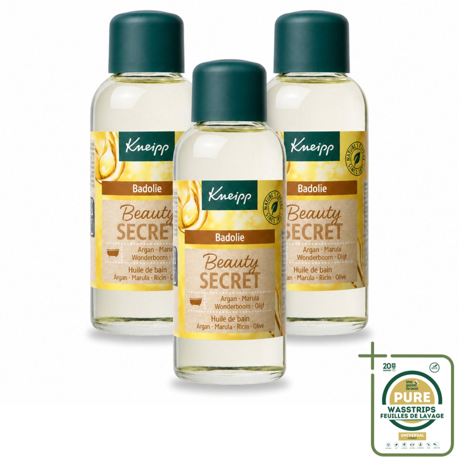 3 x Kneipp - Badolie - Beauty Secret - Voor alle huidtypen - 100 ml - Wasstrips - Badolie - Huidverzorging - Luxe Badolie - Natuurlijke Badolie - Huidverzorging Voor Alle Huidtypen