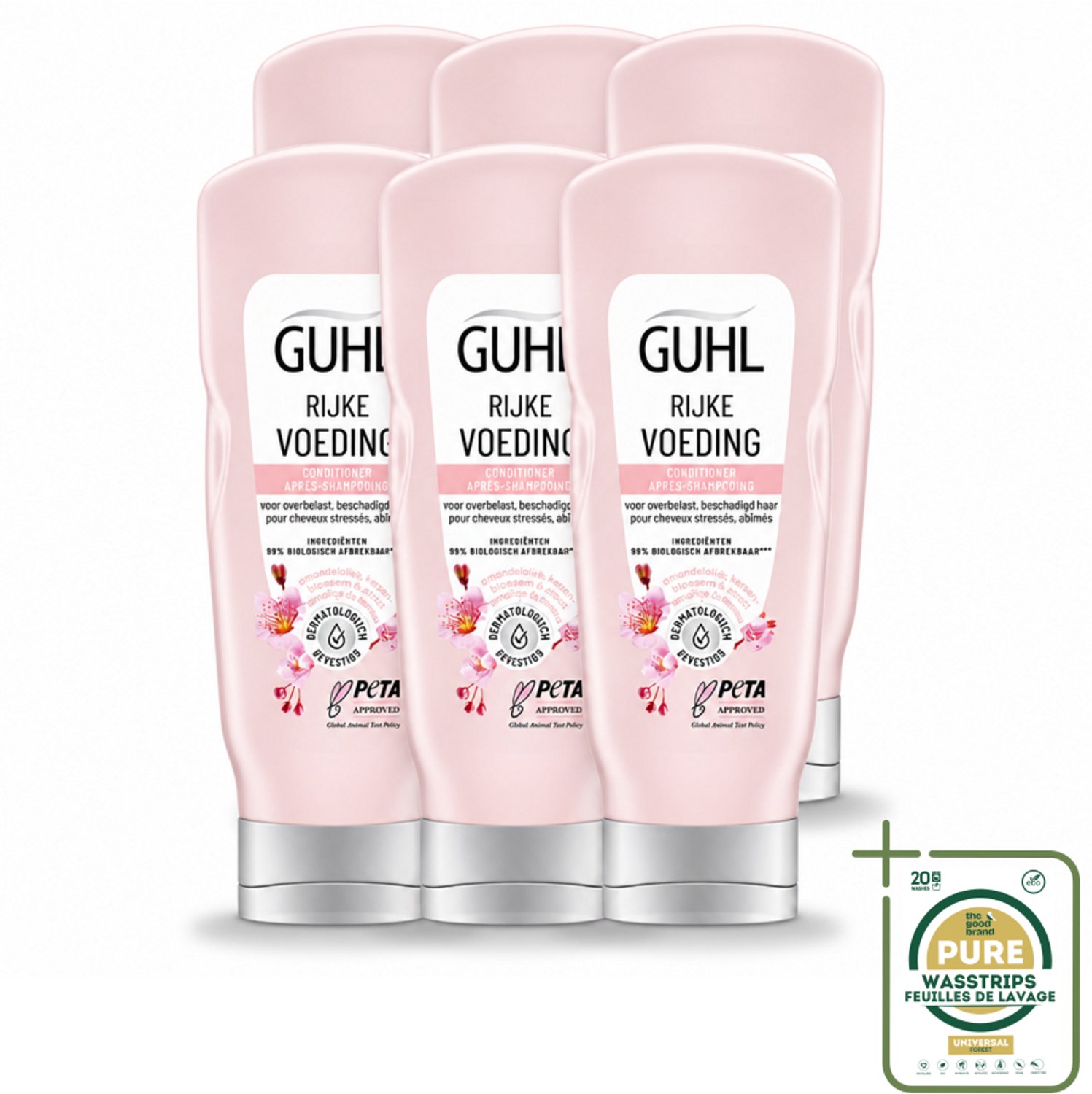 6 x Guhl - Conditioner - Rijke Voeding - 200 ml - Wasstrips - Voeding Haar - Herstel Haar - Monoi-olie - Droog Haar - Haarbreuk
