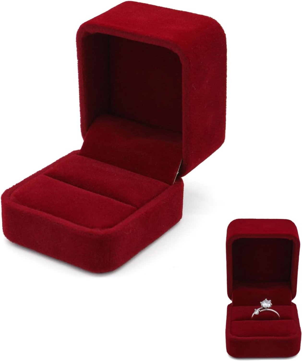 Elegante Velours Ringdoos voor Verlovingsring, Trouwringen en Sieradenopslag - Perfect voor Aanzoek en Valentijnsdag