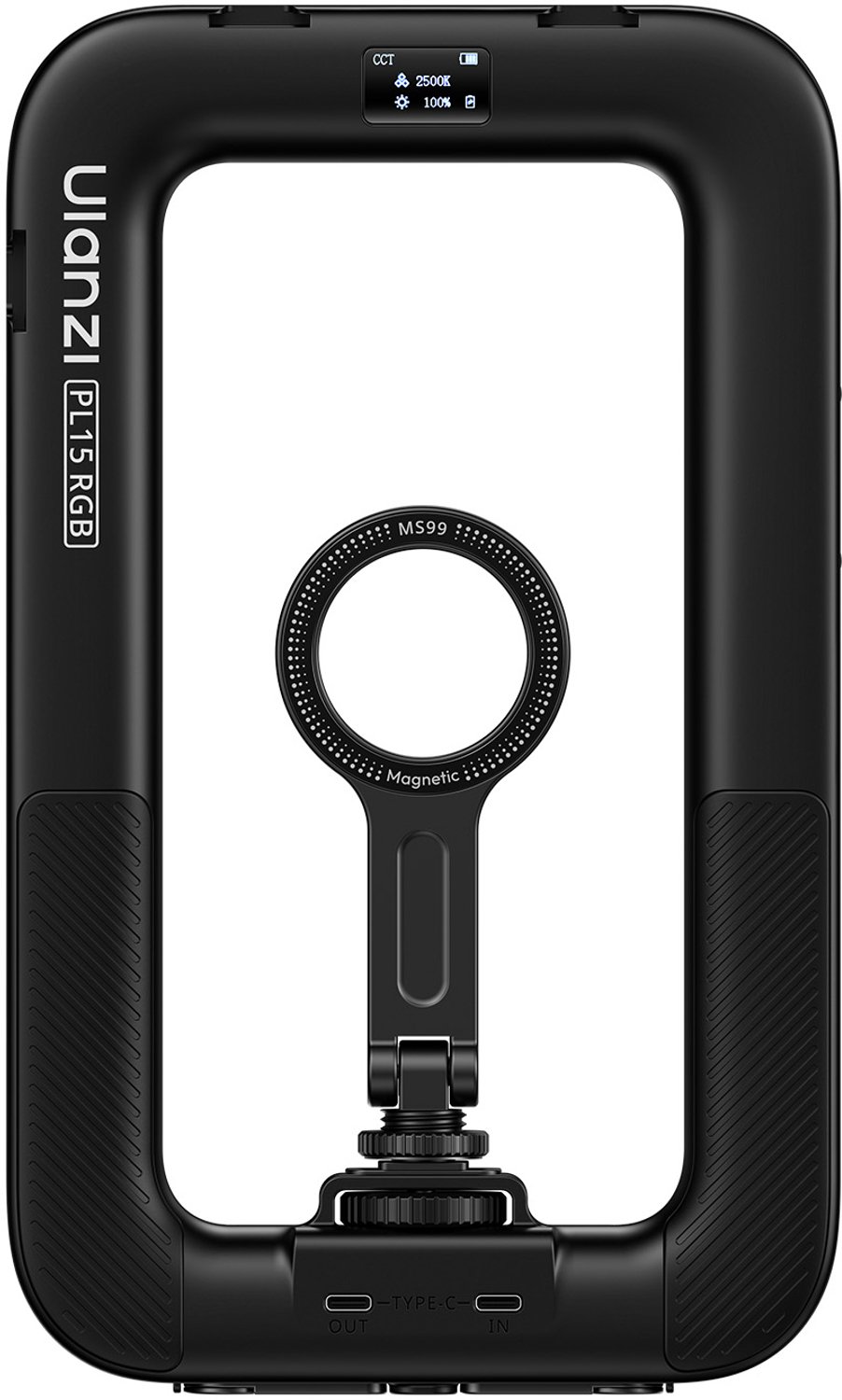 Ulanzi PL15RGB 17,5W RGB LED Videolamp – MagSafe – Voor smartphone en DJI Osmo Pocket – 20 Lichteffecten – 5000mAh Accu met USB-C – Zwart
