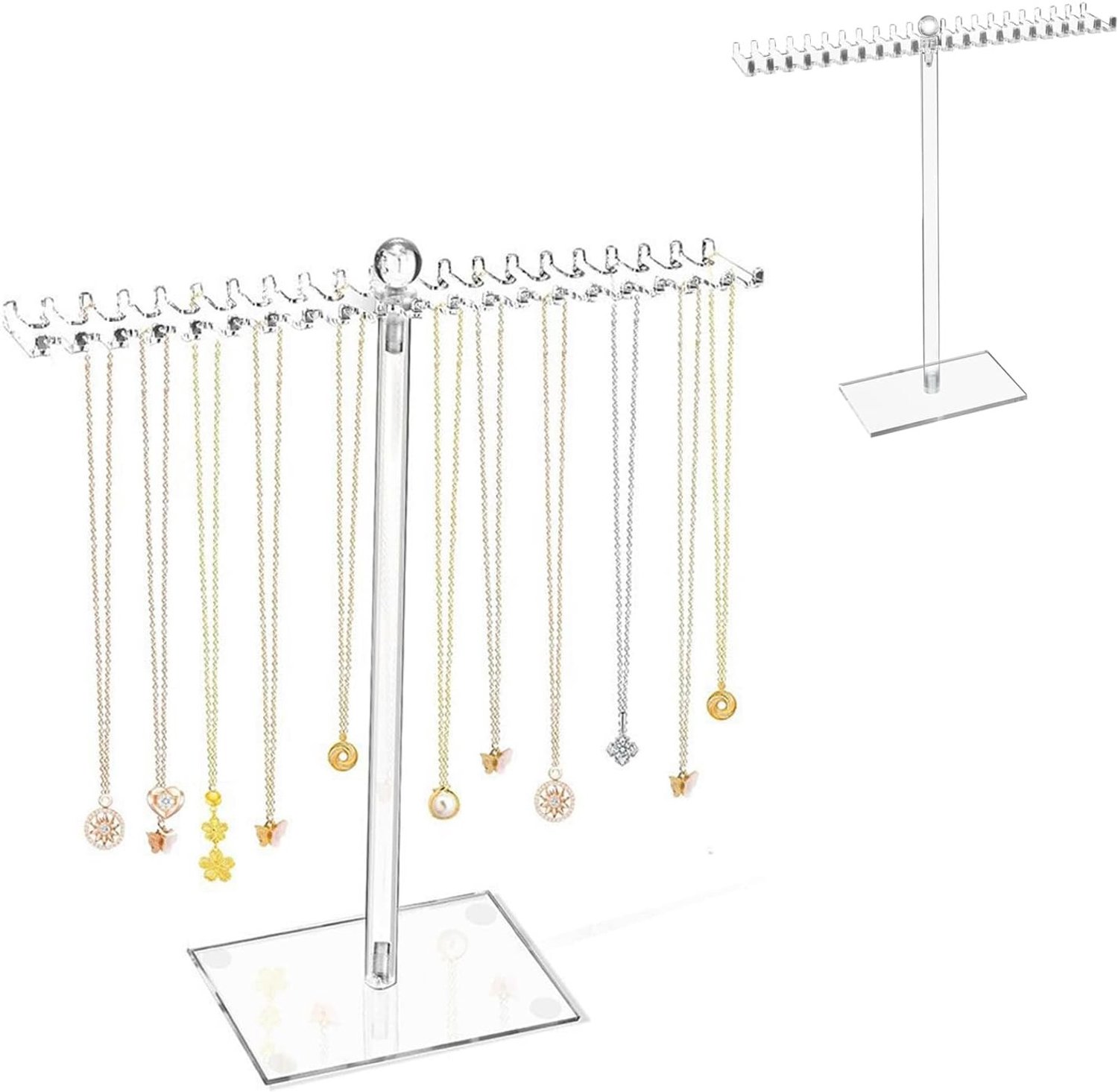 Elegante Acryl Sieradenbox voor Kettingen, Armbanden, Ringen en Oorbellen - Transparante Organizer met Enkele Rij voor Sieradenopslag