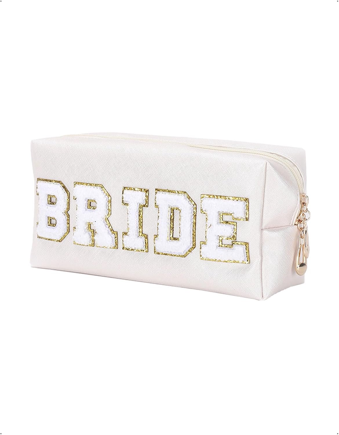 Cosmeticatas voor bruiloft, bruid, accessoires, vrijgezellenavond, cadeau, make-uptas voor dames, kleine make-upset, reizen, handbagage, vrijgezellenfeest, bruidsfeest