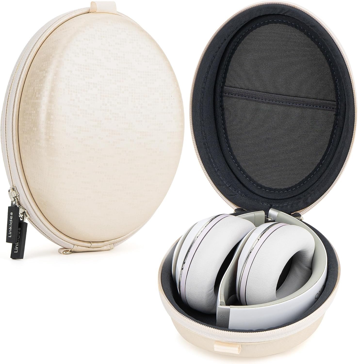 Beschermende Hard Reis Tas voor Beats Studio Pro/3 en Solo Pro/4 Hoofdtelefoons in Matte Goud - Ideaal voor Reizen en Opslag