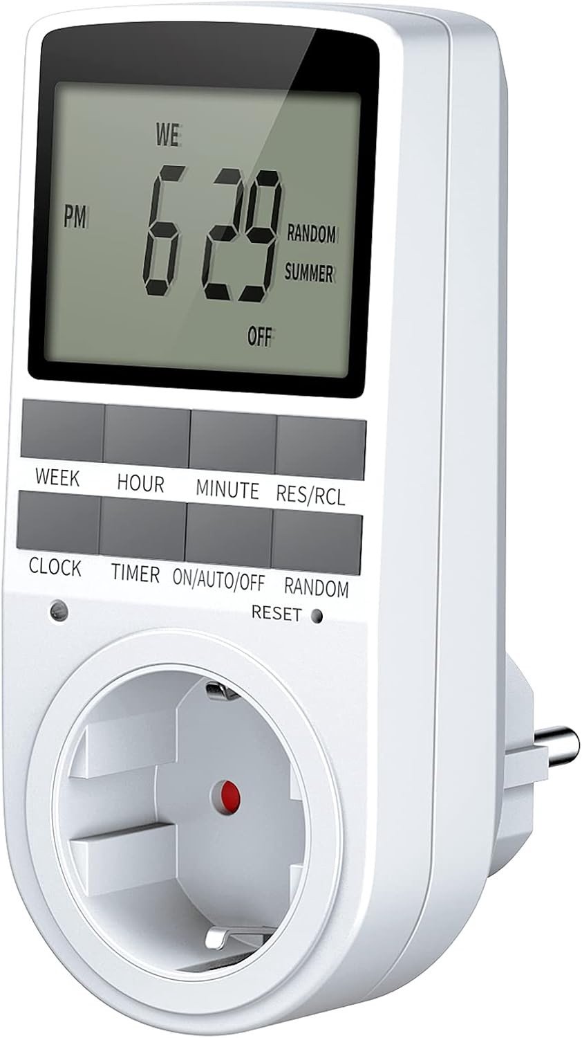 Digitale Timer Stopcontact - Wit - Voor Binnenverlichting en Huishoudelijke Apparaten - Tot 16A/3680W