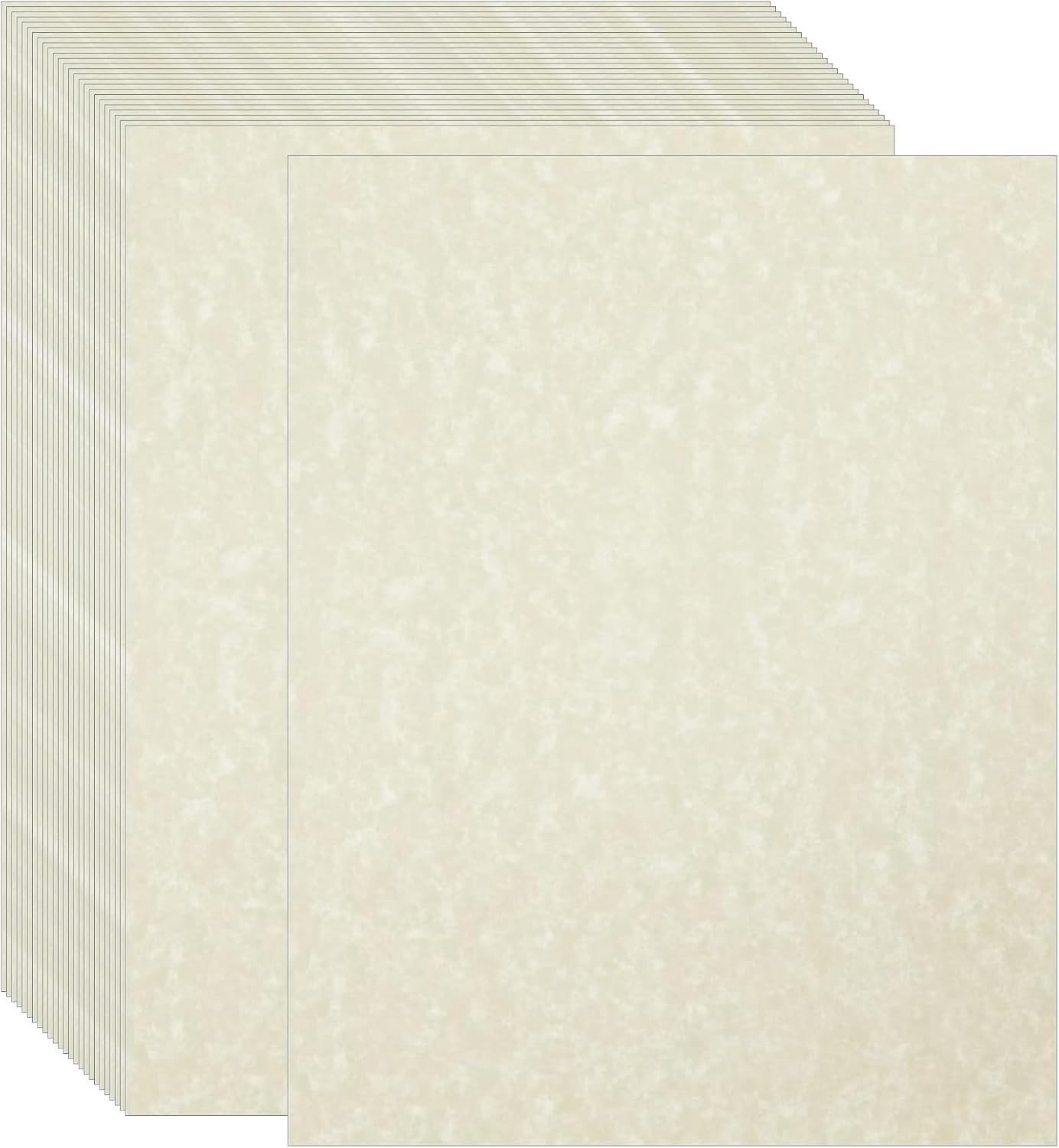 100 Vellen Printbaar Pergamentpapier A4, 180GSM Dikte, Crème Wit voor Certificaten en CV's, Dubbelzijdig Antiek Textuur