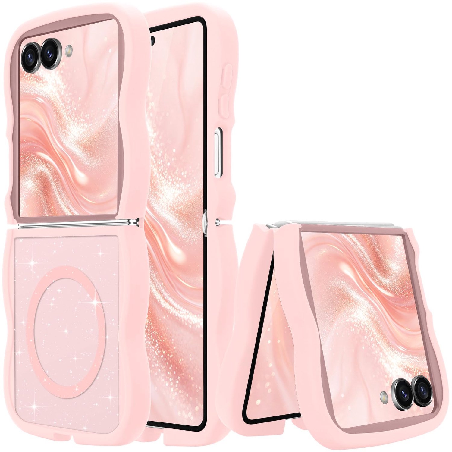 Pepmune voor Samsung Z Flip 8 Hoesje Transparant Compatibel met Magsafe-Glt Roze - ShopVlot